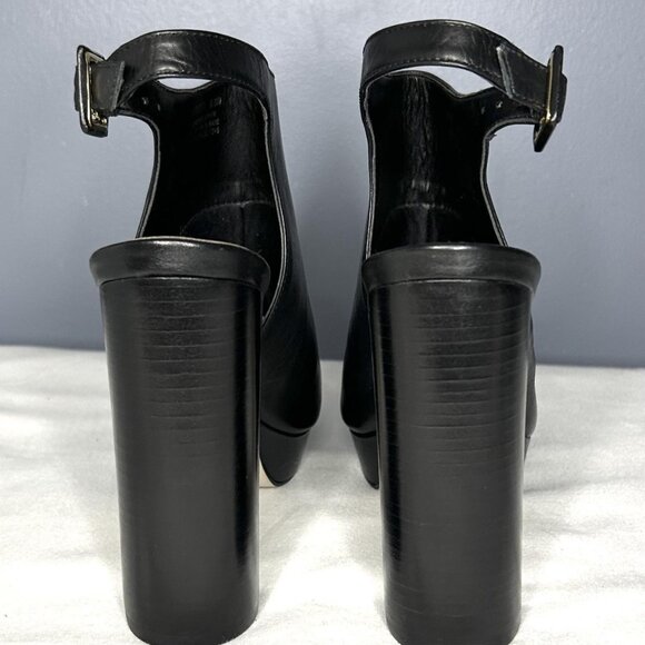 Steve Madden Shoes Womens 8 Kersten Platform Block Heel Peep Toe Slingback Leath - Picture 5 of 14